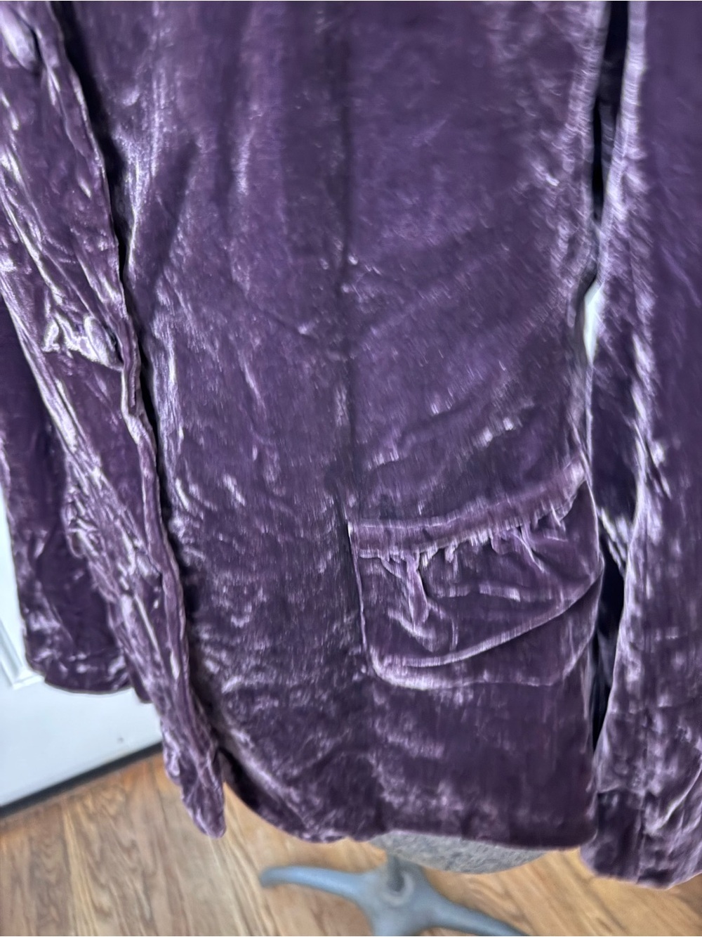 Women’s Cami Purple Crushed Velvet Blazer Jacket size 16/ XL - Picture 3 of 7